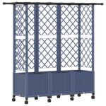 vidaXL Vyvýšený záhon s mriežkou a strechou Sivá 163,5 x 40 x 142 cm – Obrázok 2