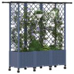 vidaXL Vyvýšený záhon s mriežkou a strechou Sivá 163,5 x 40 x 142 cm – Obrázok 3