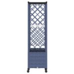vidaXL Vyvýšený záhon s mriežkou a strechou Sivá 163,5 x 40 x 142 cm – Obrázok 4