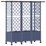 vidaXL Vyvýšený záhon s mriežkou a strechou Sivá 163,5 x 40 x 142 cm – Obrázok 5