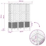 vidaXL Vyvýšený záhon s mriežkou a strechou Sivá 163,5 x 40 x 142 cm – Obrázok 9