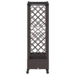 vidaXL Vyvýšený záhon s mriežkou a strechou Hnedá 207 x 40 x 129 cm PP – Obrázok 5