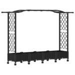 vidaXL Vyvýšený záhon s mriežkou a strechou Čierna 207 x 40 x 129 cm – Obrázok 2