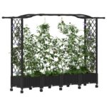 vidaXL Vyvýšený záhon s mriežkou a strechou Čierna 207 x 40 x 129 cm – Obrázok 3