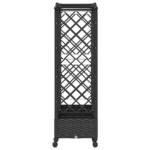vidaXL Vyvýšený záhon s mriežkou a strechou Čierna 207 x 40 x 129 cm – Obrázok 5