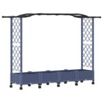 vidaXL Vyvýšený záhon s mriežkou a strechou Sivá 207 x 40 x 129 cm PP – Obrázok 2