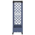 vidaXL Vyvýšený záhon s mriežkou a strechou Sivá 207 x 40 x 129 cm PP – Obrázok 5