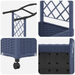 vidaXL Vyvýšený záhon s mriežkou a strechou Sivá 207 x 40 x 129 cm PP – Obrázok 6