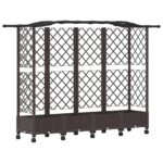 vidaXL Vyvýšený záhon s mriežkou a strechou Hnedá 203,5 x 40 x 129 cm – Obrázok 2