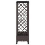 vidaXL Vyvýšený záhon s mriežkou a strechou Hnedá 203,5 x 40 x 129 cm – Obrázok 4