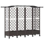 vidaXL Vyvýšený záhon s mriežkou a strechou Hnedá 203,5 x 40 x 129 cm – Obrázok 5