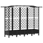 vidaXL Vyvýšený záhon s mriežkou a strechou Čierna 203,5 x 40 x 129 cm – Obrázok 2