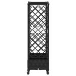 vidaXL Vyvýšený záhon s mriežkou a strechou Čierna 203,5 x 40 x 129 cm – Obrázok 4