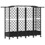 vidaXL Vyvýšený záhon s mriežkou a strechou Čierna 203,5 x 40 x 129 cm – Obrázok 5