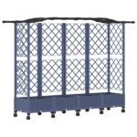 vidaXL Vyvýšený záhon s mriežkou a strechou Sivá 203,5 x 40 x 129 cm – Obrázok 2