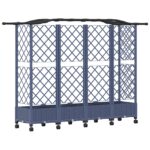 vidaXL Vyvýšený záhon s mriežkou a strechou Sivá 203,5 x 40 x 129 cm – Obrázok 5