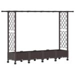 vidaXL Vyvýšený záhon s mriežkou a strechou Hnedá 203 x 40 x 127 cm PP – Obrázok 2