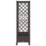 vidaXL Vyvýšený záhon s mriežkou a strechou Hnedá 203 x 40 x 127 cm PP – Obrázok 5