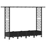 vidaXL Vyvýšený záhon s mriežkou a strechou Čierna 203 x 40 x 127 cm – Obrázok 2