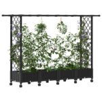 vidaXL Vyvýšený záhon s mriežkou a strechou Čierna 203 x 40 x 127 cm – Obrázok 3