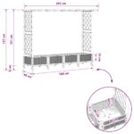 vidaXL Vyvýšený záhon s mriežkou a strechou Čierna 203 x 40 x 127 cm – Obrázok 9