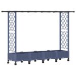 vidaXL Vyvýšený záhon s mriežkou a strechou Sivá 203 x 40 x 127 cm PP – Obrázok 2