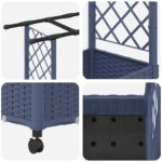 vidaXL Vyvýšený záhon s mriežkou a strechou Sivá 203 x 40 x 127 cm PP – Obrázok 6