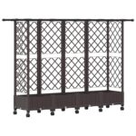 vidaXL Vyvýšený záhon s mriežkou a strechou Hnedá 202,5 x 40 x 127 cm – Obrázok 2