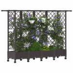 vidaXL Vyvýšený záhon s mriežkou a strechou Hnedá 202,5 x 40 x 127 cm – Obrázok 3