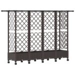 vidaXL Vyvýšený záhon s mriežkou a strechou Hnedá 202,5 x 40 x 127 cm – Obrázok 5