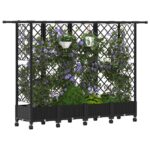 vidaXL Vyvýšený záhon s mriežkou a strechou Čierna 202,5 x 40 x 127 cm – Obrázok 3
