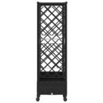vidaXL Vyvýšený záhon s mriežkou a strechou Čierna 202,5 x 40 x 127 cm – Obrázok 4
