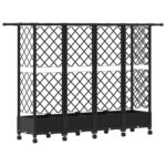vidaXL Vyvýšený záhon s mriežkou a strechou Čierna 202,5 x 40 x 127 cm – Obrázok 5