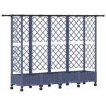 vidaXL Vyvýšený záhon s mriežkou a strechou Sivá 202,5 x 40 x 127 cm – Obrázok 2