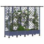 vidaXL Vyvýšený záhon s mriežkou a strechou Sivá 202,5 x 40 x 127 cm – Obrázok 3