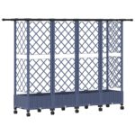 vidaXL Vyvýšený záhon s mriežkou a strechou Sivá 202,5 x 40 x 127 cm – Obrázok 5