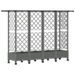 vidaXL Vyvýšený záhon s mriežkou a strechou Svetlosivá PP – Obrázok 5