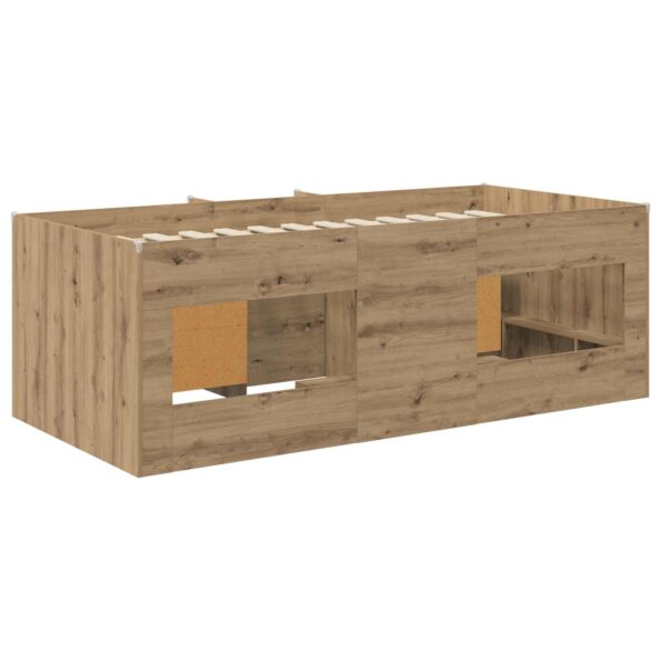 vidaXL Rám podkrovnej postele s kabinetom s úložiskom 3 ks Dub artisan – Obrázok 5