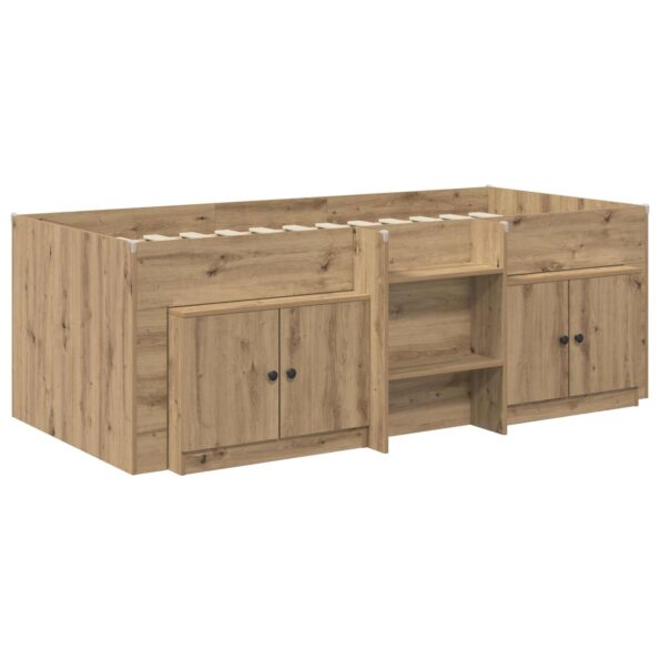 vidaXL Loftová posteľ s kabinetom 3 pcs Dub artisan Kompozitné drevo – Obrázok 3