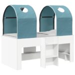 vidaXL Posteľ s Túnelom 4 pcs Biela a svetlomodrá Kompozitné drevo – Obrázok 2