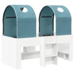 vidaXL Posteľ s Túnelom 4 pcs Biela a svetlomodrá Kompozitné drevo – Obrázok 3