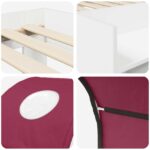 vidaXL Posteľ s Tunelom 4 pcs Biela a červená Kompozitné drevo – Obrázok 9