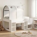 vidaXL Posteľ s Tunelom 4 pcs Biela Kompozitné drevo