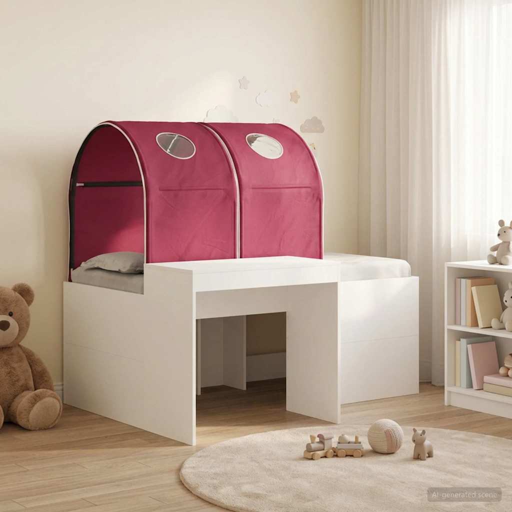 3423513_1.jpg vidaXL Posteľ s Tunelom 4 pcs Artisian dub a červená Kompozitné drevo – Obrázok 1
