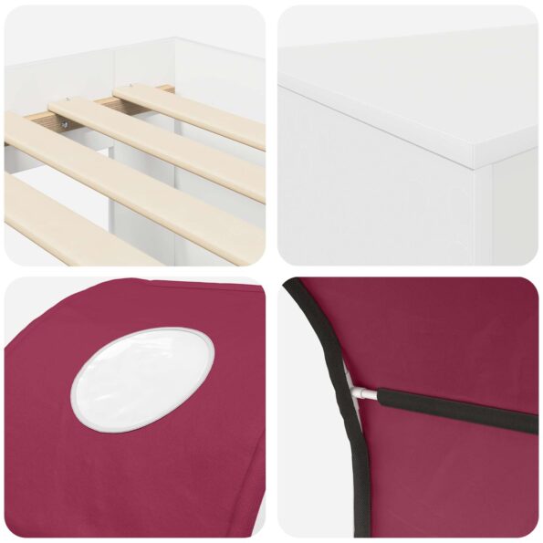 vidaXL Posteľ s Tunelom 4 pcs Artisian dub a červená Kompozitné drevo – Obrázok 9