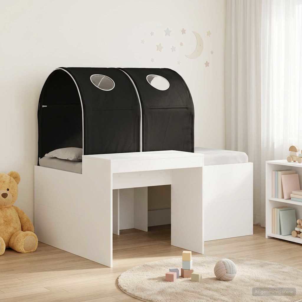 3423514_1.jpg vidaXL Posteľ s Tunelom 4 pcs Artisian dub a čierna Kompozitné drevo – Obrázok 1