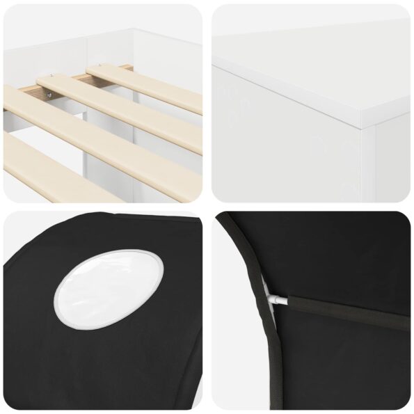 vidaXL Posteľ s Tunelom 4 pcs Artisian dub a čierna Kompozitné drevo – Obrázok 9