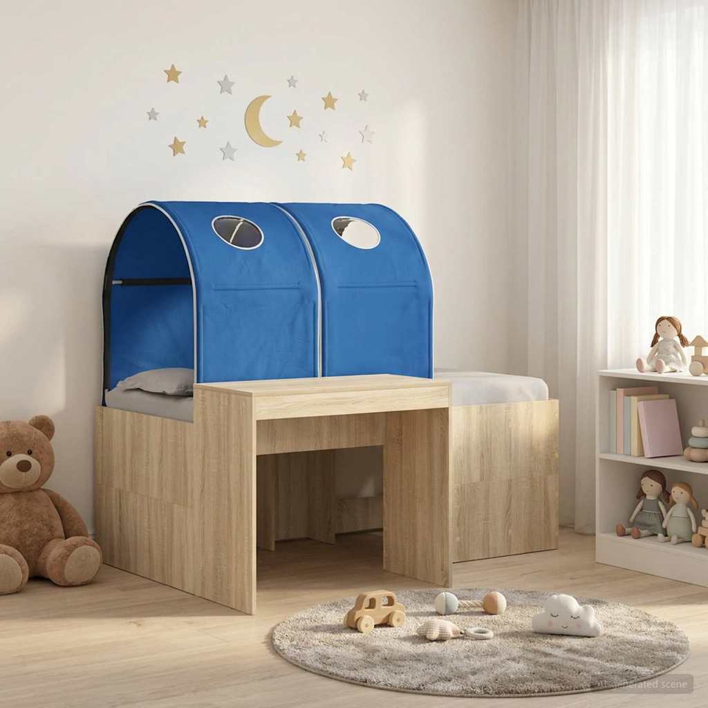 3423517_1.jpg vidaXL Posteľ s Tunelom 3 ks Artisian dub a modrá Kompozitné drevo – Obrázok 1