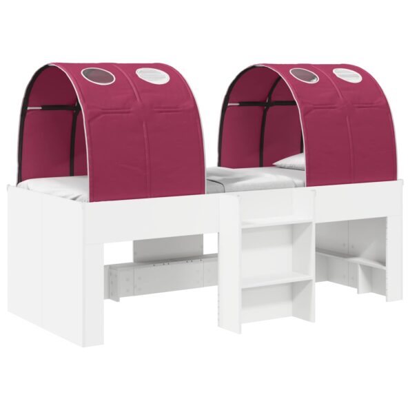 vidaXL Posteľ s Tunelom 4 pcs Biela a červená Kompozitné drevo – Obrázok 2