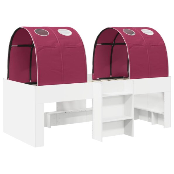 vidaXL Posteľ s Tunelom 4 pcs Biela a červená Kompozitné drevo – Obrázok 3